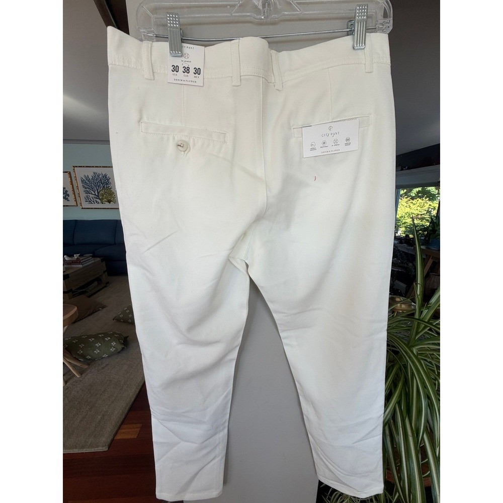 Denim & Flower NWT Ricky Singh City Pant White BiStretch Performance Pants Sz 30 - Picture 6 of 9
